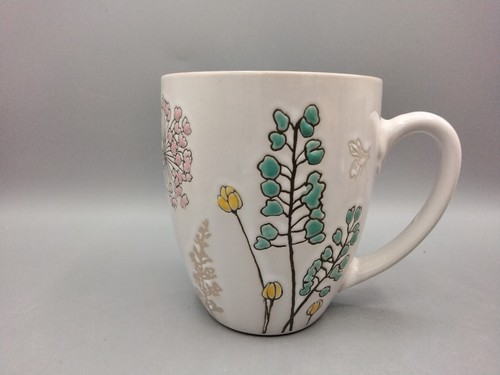 Eli & Ana KAFFEETASSE Aqua Floral Handbemalt Erhöhtes Design Neu Rosa Interieur - Bild 3 von 9