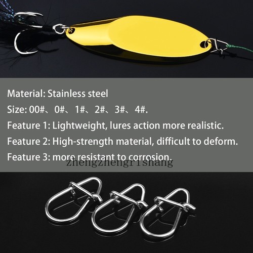 100Pc Crankbait Snap Stainless Steel Power Fishing Snaps Duo Lock Lure Connector - Picture 7 of 20