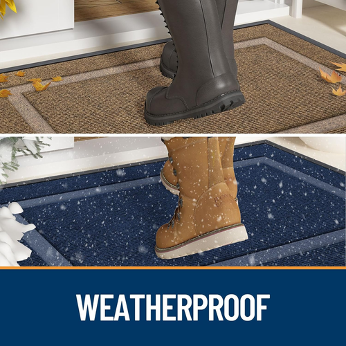 Front Door Mat Indoor Outdoor Entrance, Waterproof All-Season, All-Weather Doorm - Picture 4 of 8