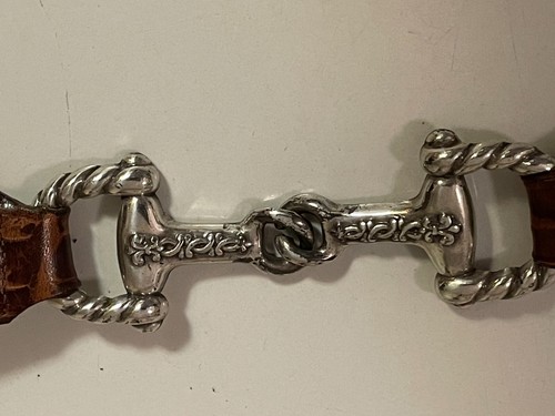 Cinturón de cuero Brighton 1996 vintage para mujer herrajes ecuestres marrón #22407 talla L - Imagen 10 de 21