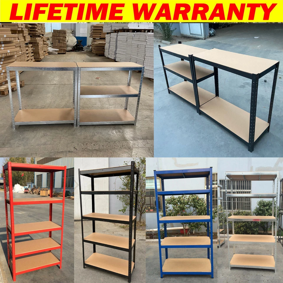 5 Tier Garage Shed Racking Storage Shelving Units Max 875kg Extra Wide 1.5/1.8m