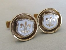 Men Vintage NEW ORLEANS SAINTS FLEUR de LIS CUFFLINK Costume Jewelry I-25