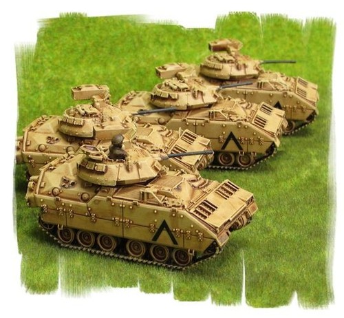 Painted! - US M2 Bradley Platoon (4 vehicles) 15mm WW3  Team Yankee - Picture 1 of 2