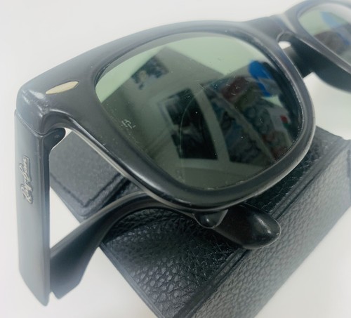 VINTAGE B&L RAY BAN WAYFARER FOLDING BLACK MATTE USA 5022 G-15 BLUES BROTHERS - Foto 2 di 10