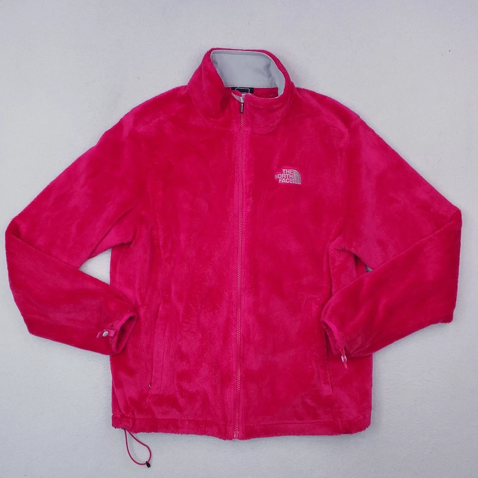Chaqueta North Face Mujer Grande Rosa Osito Mono Vellón Difuso Suave Exterior