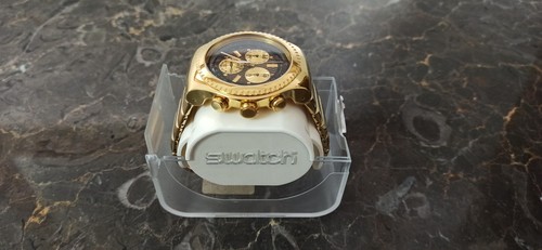 Swatch Irony The Chrono 007 James Bond OddJob Golden Collectible Watch Limited - Picture 5 of 24