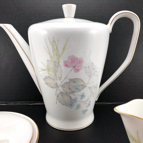 Vintage Rosenthal PARISIAN SPRING WHITE Coffee Pot w/ Lid, Creamer & Sugar 24K - Picture 3 of 12