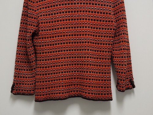 Vintage Caslon Crochet Cardigan Sweater Womens Large Button Up Pockets Fair Isle - Picture 10 of 15