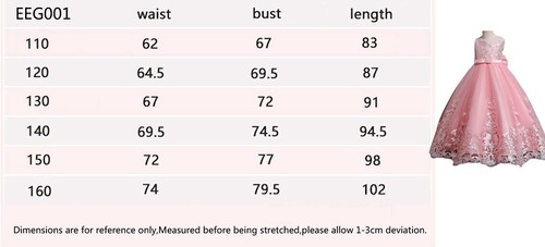 Kids Princess Wedding Flower Girls Long Dresses Formal Pageant Bridesmaid Gown - Picture 2 of 71