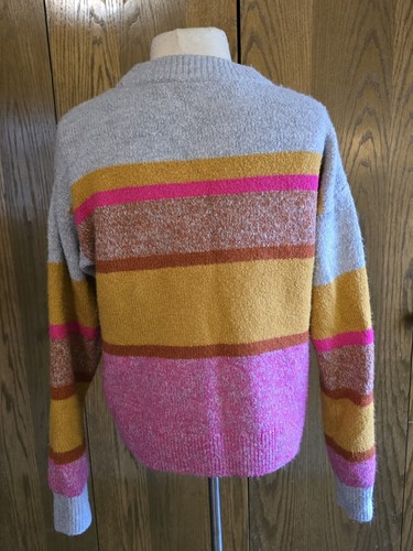 Unbranded Striped Knit Pullover Crewneck Sweater Women's M Pre-owned - Imagen 4 de 13