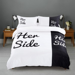 Couples His Her Side Quilt Duvet Doona Cover Set King Queen Double