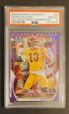 2022 Bowman University Caleb Williams Purple Shimmer PSA 10