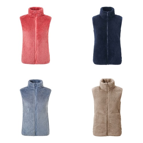 Lady Fleece Fur Vest Jacket Sleeveless Winter Thermal Waistcoat Bodywarmer Soft - Picture 8 of 20