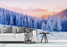 3D Snowy Forest Wallpaper Wall Mural Removable Self-adhesive Sticker 103