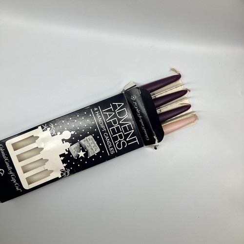 VTG 10” Colonial Candle of Cape Cod Advent Colonial Taper Purple & Pink Handipt - Picture 4 of 7