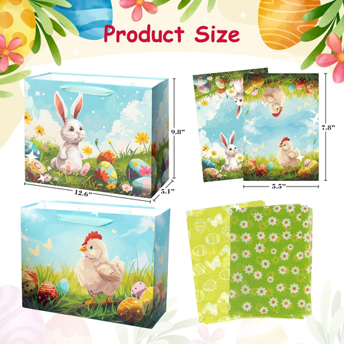 ysmile Easter Gift Bag with Wrapping 1 Count (Pack of 2), 2) - Picture 2 of 12