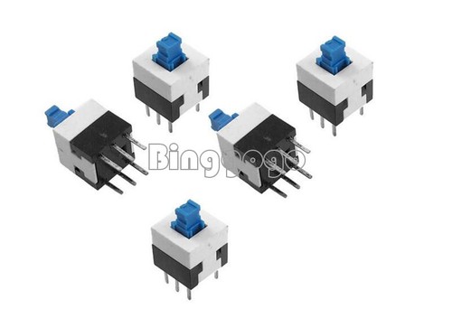 20Stks  8X8mm Cap Self-locking Type Square Blue Button Switch Control - Bild 2 von 4