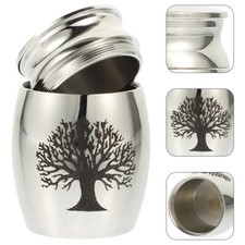 1PC Funerary Bone Ash Container Stainless Cinerary Urn Mini Jar Pet Ash Casket
