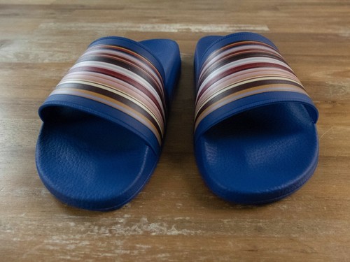 PAUL SMITH Ruben blue striped rubber slide sandals Size 9 42 authentic - Picture 3 of 7