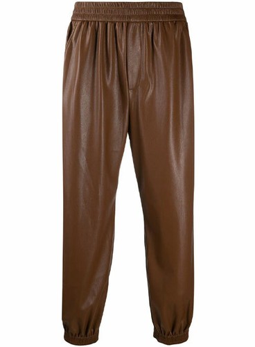 Genuine Leather Slim Fit Biker Joggers Track pants Brown Leather pants mens  UK | eBay