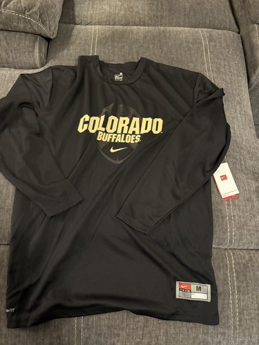 Schwarz Nike CU Colorado Buffaloes Fußball Herren Training Top Shirt Medium Neu! - Bild 1 von 2
