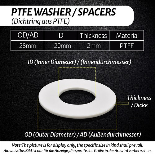 Dichtring PTFE hochresistent Flachdichtung PTFE-Dichtung Dichtung Druckluft - Picture 83 of 107