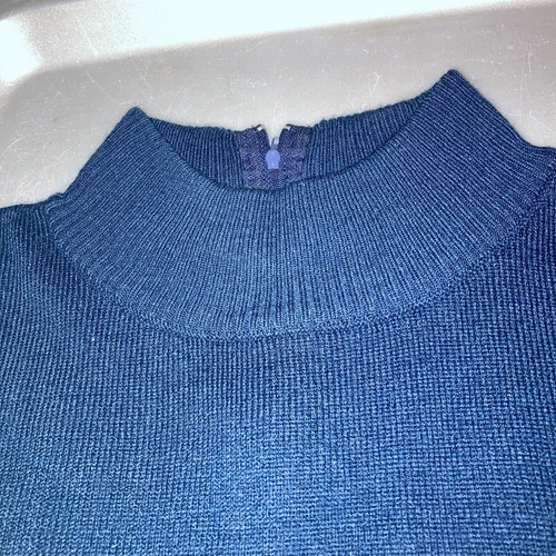Dickey Acrylic Turtleneck Woman's Blue Zip on Dickey Size 14.5” Long - Picture 2 of 6