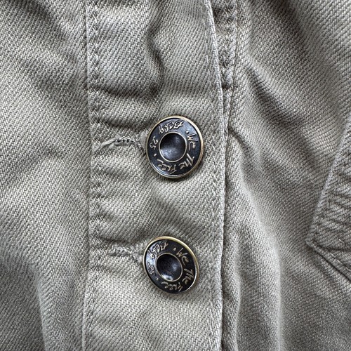 Free People Moonchild Camisa Chaqueta Pequeña Verde Oliva Denim Envejecido - Imagen 5 de 16