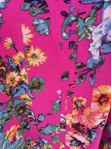 Vintage Y2K Betsy Johnson Swing Dress Pink Floral Pop Art Sz 8 Colorful - Picture 3 of 7