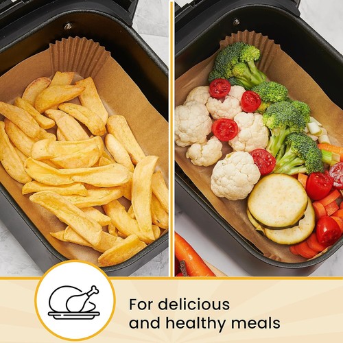 Air Fryer Liners Rectangle Non-Stick Disposable Fryer Liners 8.6X5.5 in - 125pcs - Picture 5 of 11