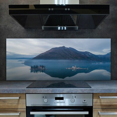 Adria Insel Blaues Meer 125x50 Küchenrückwand Spritzschutz auf ESG Deko Glas