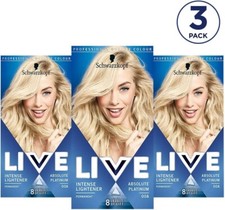3pk Schwarzkopf Live Intense Colour Permanent or Semi-Permanent Hair Dye