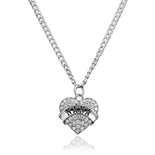 Heart Crystal Rhinestone Mom Family Chain Pendant Necklace Christmas Mother Gift - Picture 10 of 23