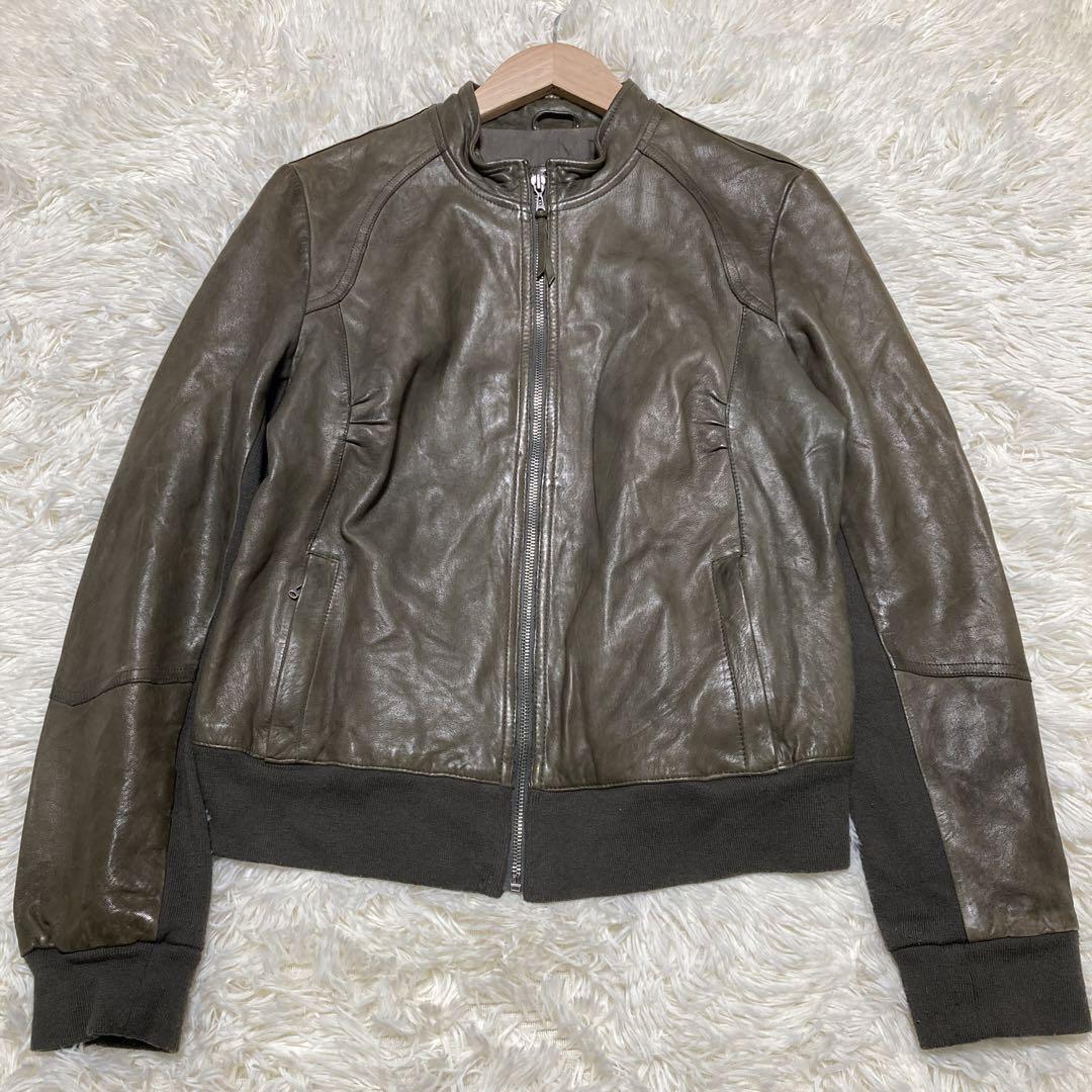80S Old Gap Single Riders Jacket Cowhide L