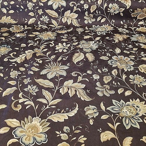 MILL CREEK Jacobean Floral Print Decorator Drapery Fabric Yard Goods Brown 2 Yds - Picture 1 of 10