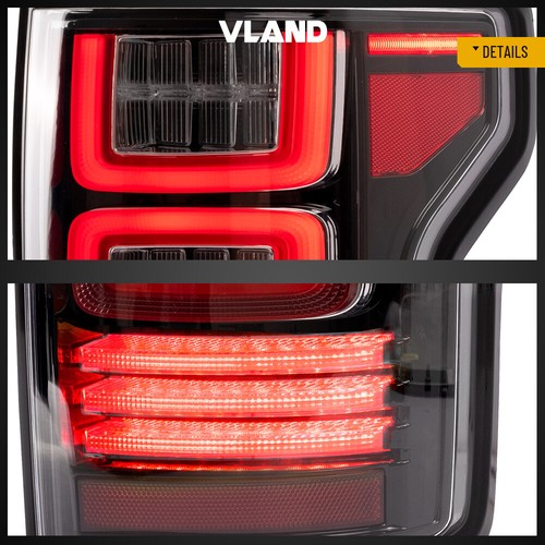 For Ford F-150 2015-2020 Full LED Tail Lights Clear Lens VLAND Left&Right Side - Picture 6 of 16
