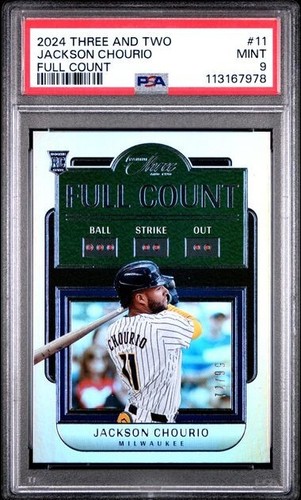 2024 Panini Three And Two Baseball Jackson Chourio Full Count RC /99 PSA 9