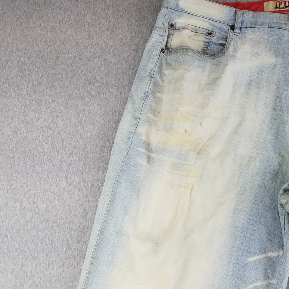 Jeans masculino vermelho índigo tamanho 42 lux jeans industrial Y2K vintage skatercore grunge bom - Imagem 4 de 4