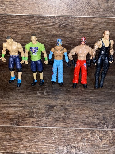 WWE Lot Of 5 Wrestling Figures Rey Mysterio John Cena Undertaker Mattel Jakks
