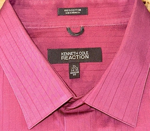 Kenneth Cole Reaction Men's Long Sleeve Striped Dress Shirt Size 17.5 x 34/35 - Picture 3 of 3