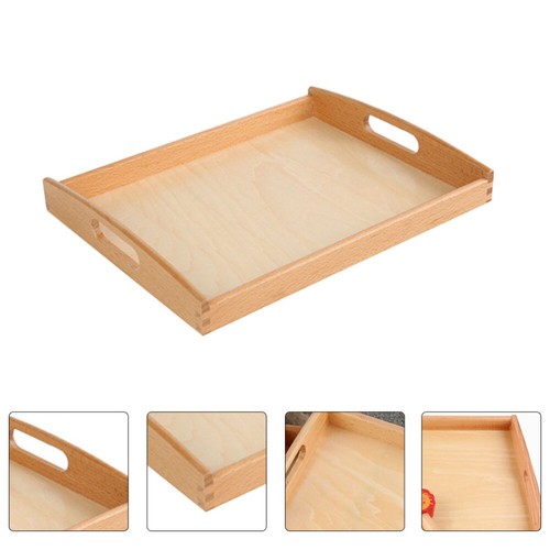 Wooden Tray Teaching Child Montessori Serving Trays Small for Crafts