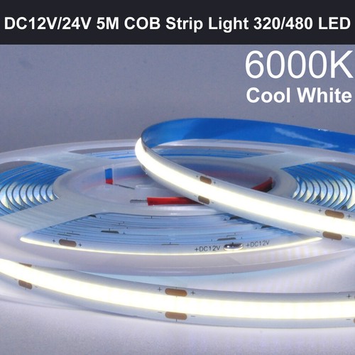 COB Flexible Lights DC12V/24V 5M COB Strip Light 320/480 LED 8mm High Density - Picture 18 of 24