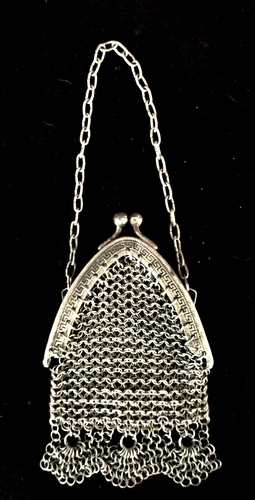 ANTIQUE CA. 1910 EDWARDIAN MINI E.P. MESH BAG - GERMANY - DOLLS - Picture 1 of 3