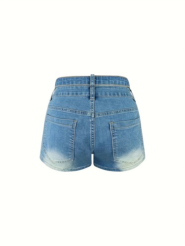 Women Cross Shorts For High Waisted Classic Casual Jeans Stretchy Denim Jorts - Picture 12 of 26