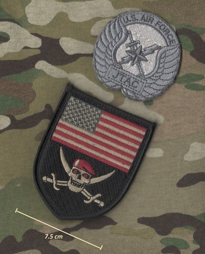 AFSOC TACP COMBAT CONTROL CCT BOMB DROPPER vêlkrö PATCH: JTAC + Red Beret Skull - Picture 1 of 12