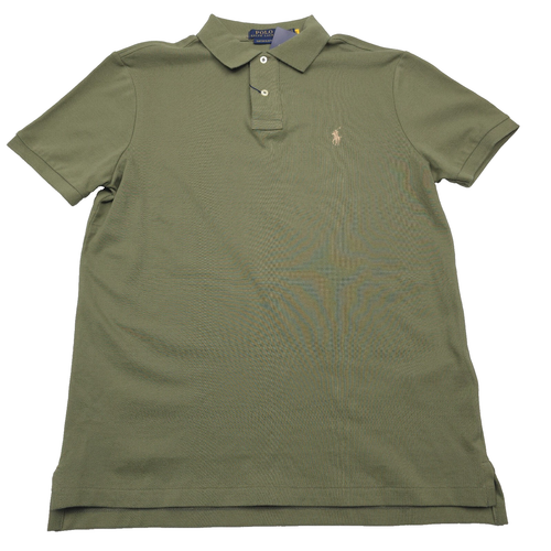 $110 Polo Ralph Lauren Green Custom Slim Fit Iconic Mesh Polo Shirt Mens Medium - Picture 2 of 8