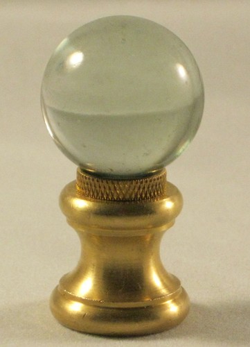 LAMP FINIAL-GLASS ORB IN 12 COLORS-SOLID BRASS BASE W/DUAL THREAD (1-Pc.) - Picture 3 of 40