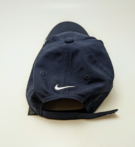 Mens Nike Golf Heritage-86 Navy Blue w/ White Swoosh Blue Adjustable Hat - Picture 4 of 5