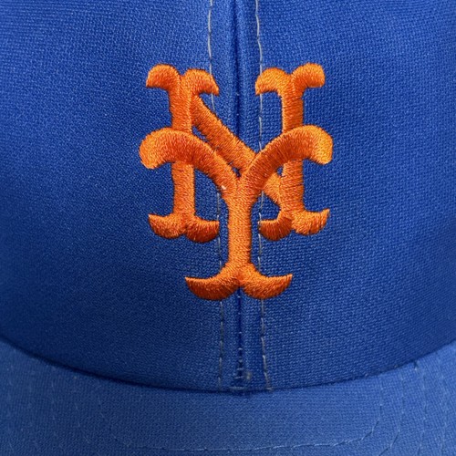 Vintage New York Mets bestickt klassisch Snapback blau Kappe Mesh Truckermütze - Bild 2 von 18