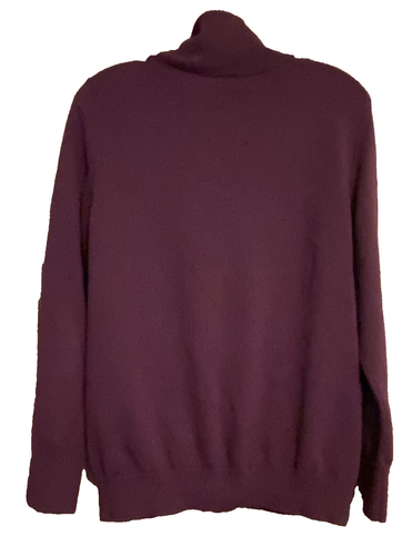 Talbots Zip Cardigan Pullover Gr. XL Burgunder Zopfmuster Baumwoll Wollmischung - Bild 4 von 8
